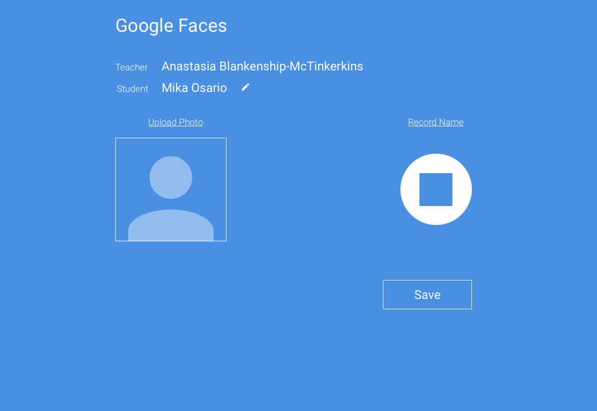 Parent Name Entry Screen